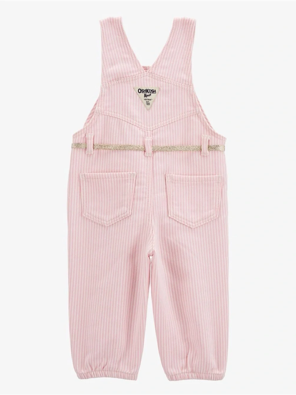 OshKosh B'gosh Light Pink Striped Overalls